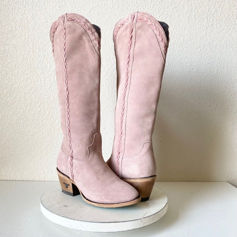 Lane Everyday Emma Cowboy Boots Sz 7 Pink Suede Western Wedding Bridal Eras Tour